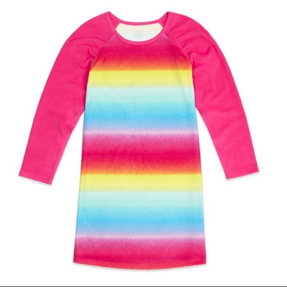 NWT Girls Super Soft Fleece Long Sleeve Nightgown, 2-Pack - Picture 3 of 3